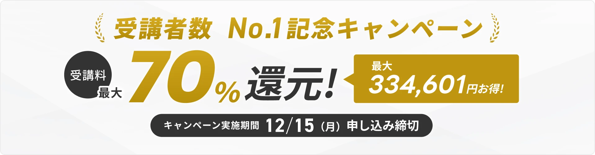 受講生数No.1記念キャンペーン