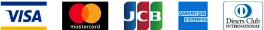 VISA, mastercard, JCB, AMERICAN EXPRESS, Diners Club INTERNATIONAL